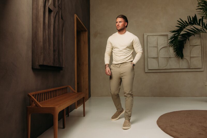 Longsleeve Glans Shirt - Beige