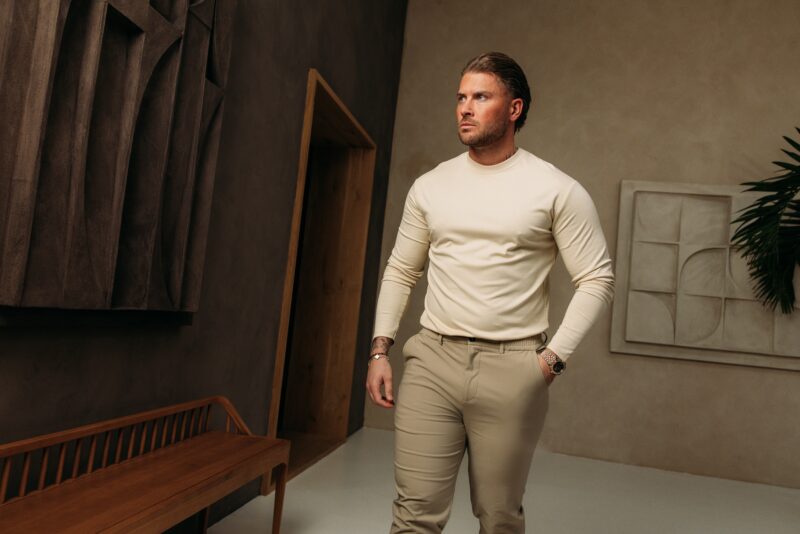 Longsleeve Glans Shirt - Beige