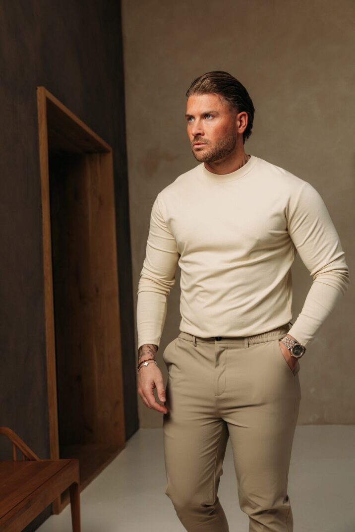 Longsleeve Glans Shirt - Beige