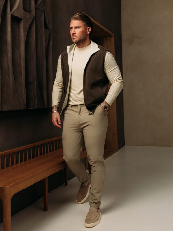 The New Reversible Bodywarmer - Choco/Beige