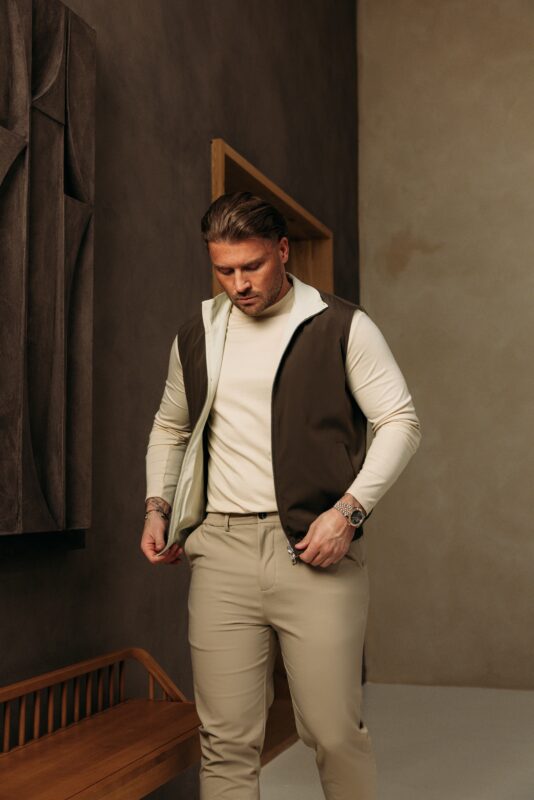 The New Reversible Bodywarmer - Choco/Beige