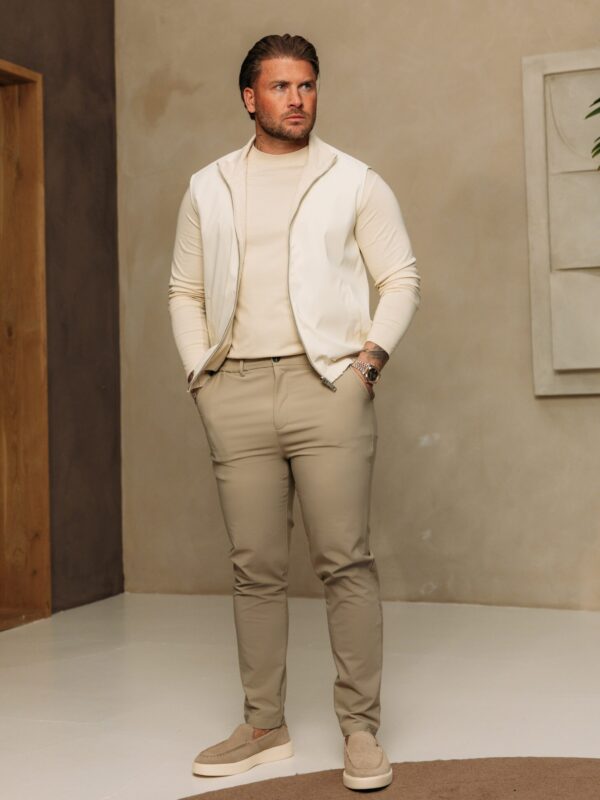 Linnen Reversible Bodywarmer - Beige