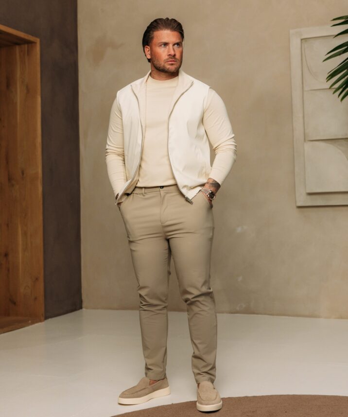 Linnen Reversible Bodywarmer - Beige