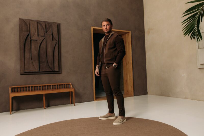 Linnen Reversible Bodywarmer - Choco