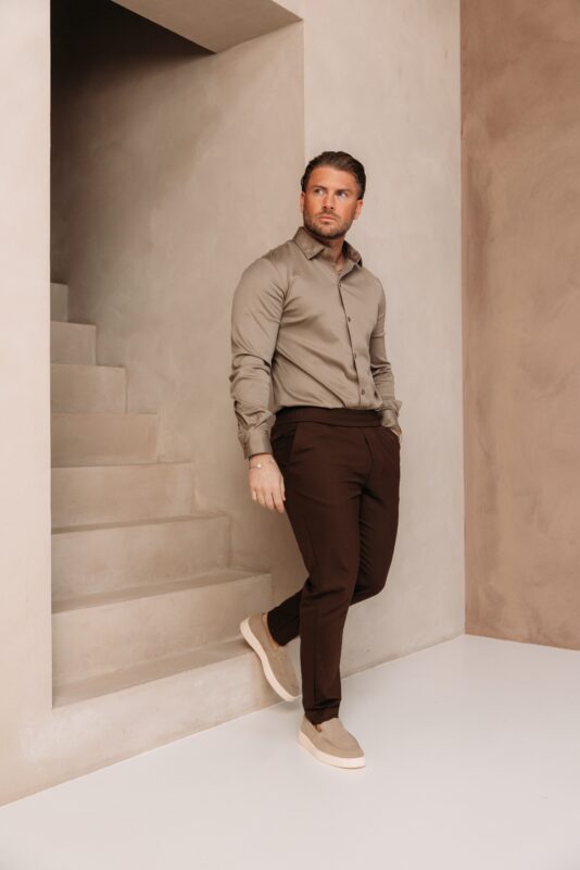 Premium Manilo Double Mercerized Blouse - Taupe