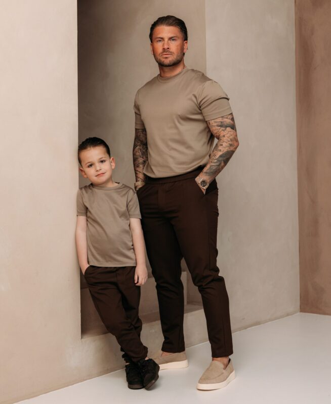 Manilo Kids - Premium Double mercerized T-shirt - Taupe