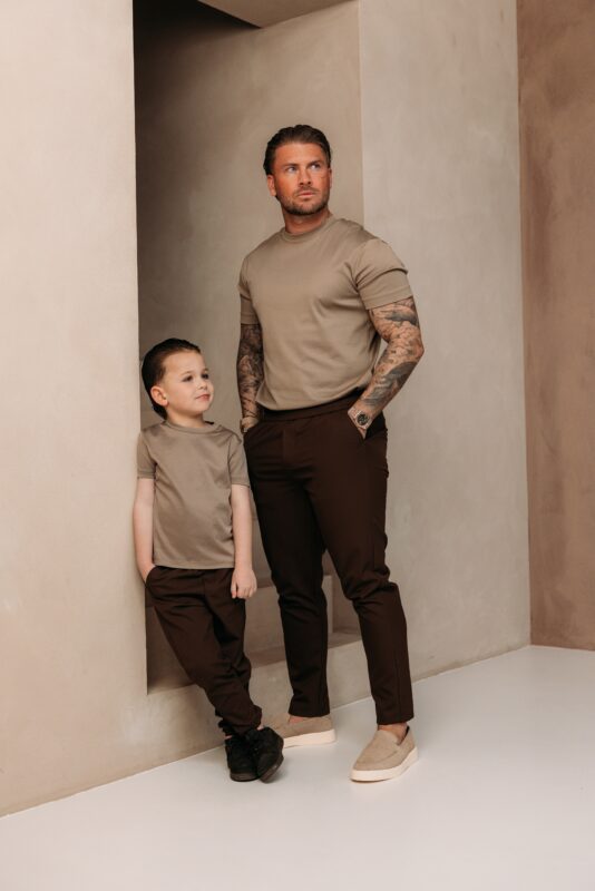 Manilo Kids - Premium Double mercerized T-shirt - Taupe