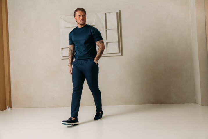 Double Mercerized Glans T-shirt - Navy