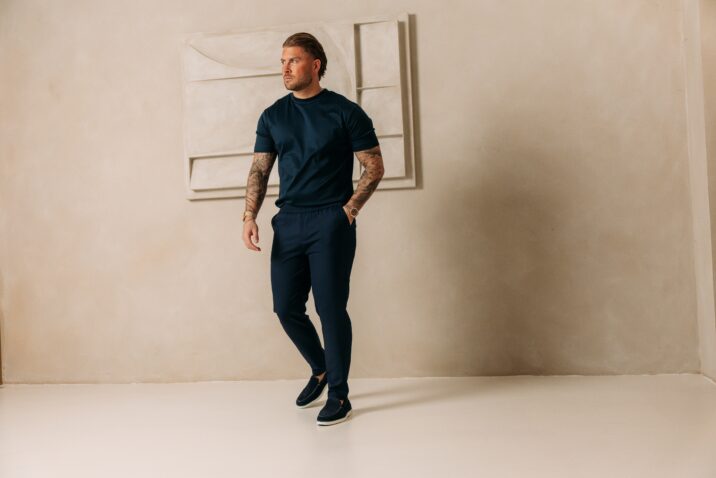 Double Mercerized Glans T-shirt - Navy