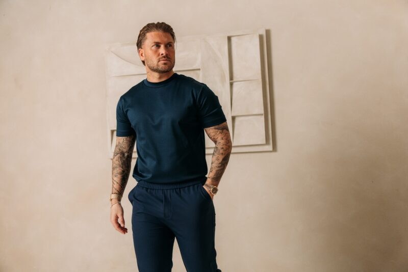 Double Mercerized Glans T-shirt - Navy