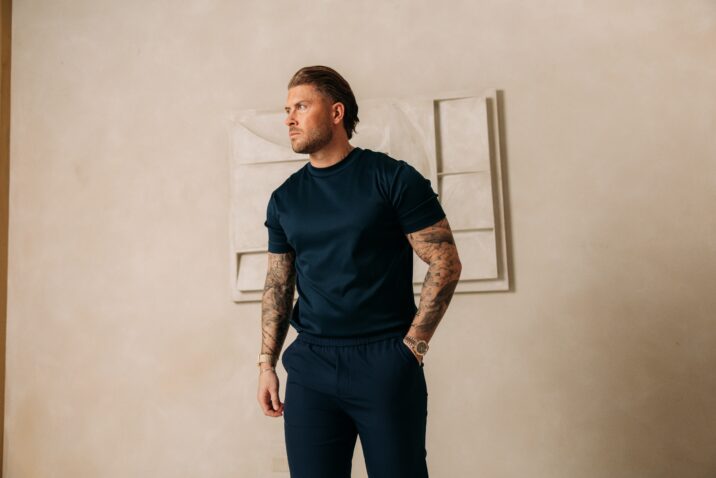 Double Mercerized Glans T-shirt - Navy