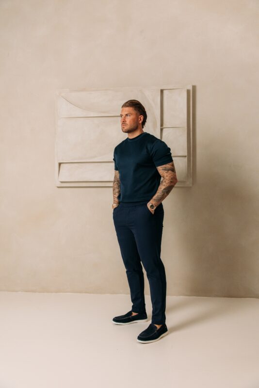 Double Mercerized Glans T-shirt - Navy