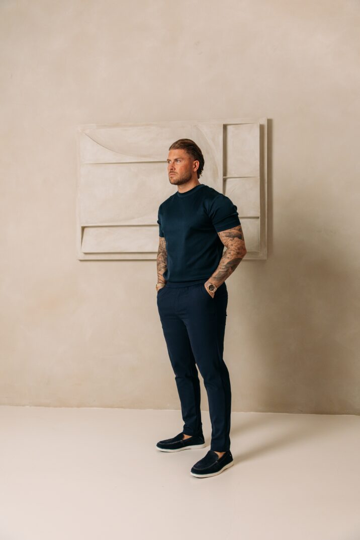 Double Mercerized Glans T-shirt - Navy