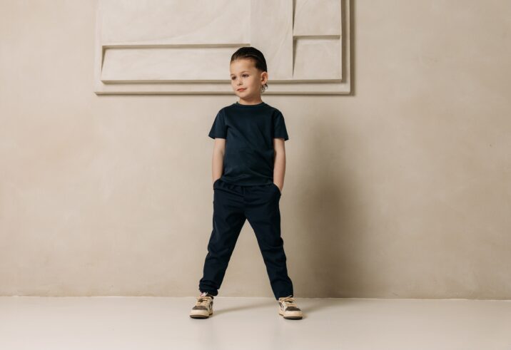 Manilo Kids - Premium Double mercerized T-shirt - Navy