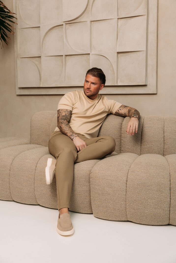 Double Mercerized Glans T-shirt - Beige