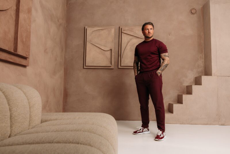 Double Mercerized Glans T-shirt - Burgundy