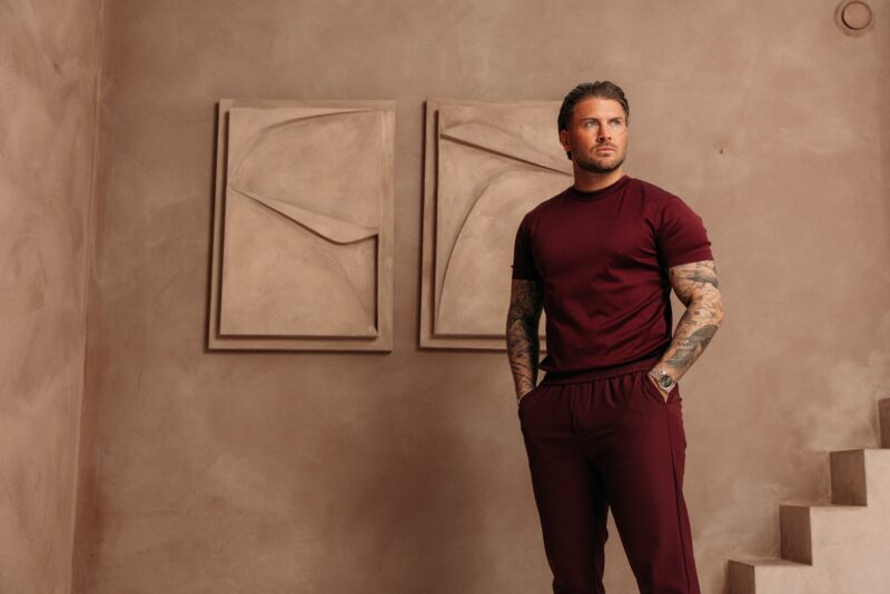 Double Mercerized Glans T-shirt - Burgundy