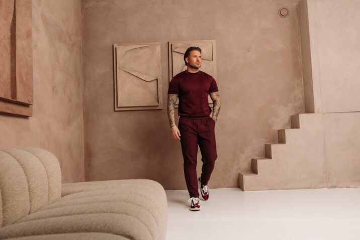 Double Mercerized Glans T-shirt - Burgundy