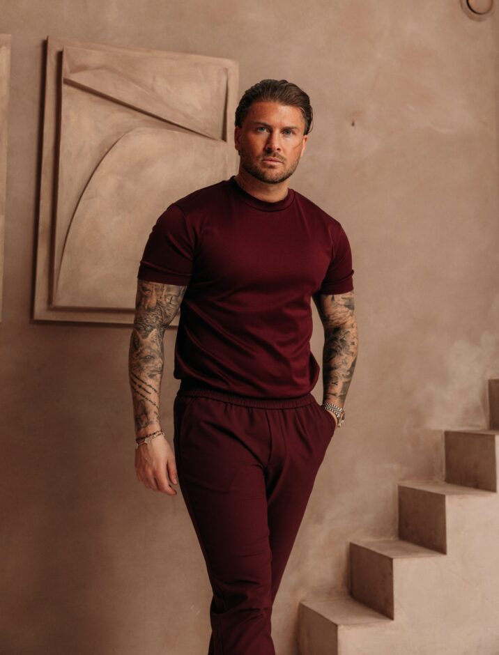 Double Mercerized Glans T-shirt - Burgundy