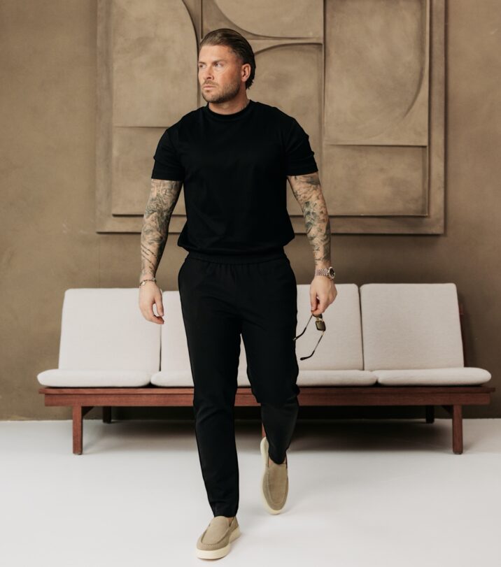 Double Mercerized Glans T-shirt - Black