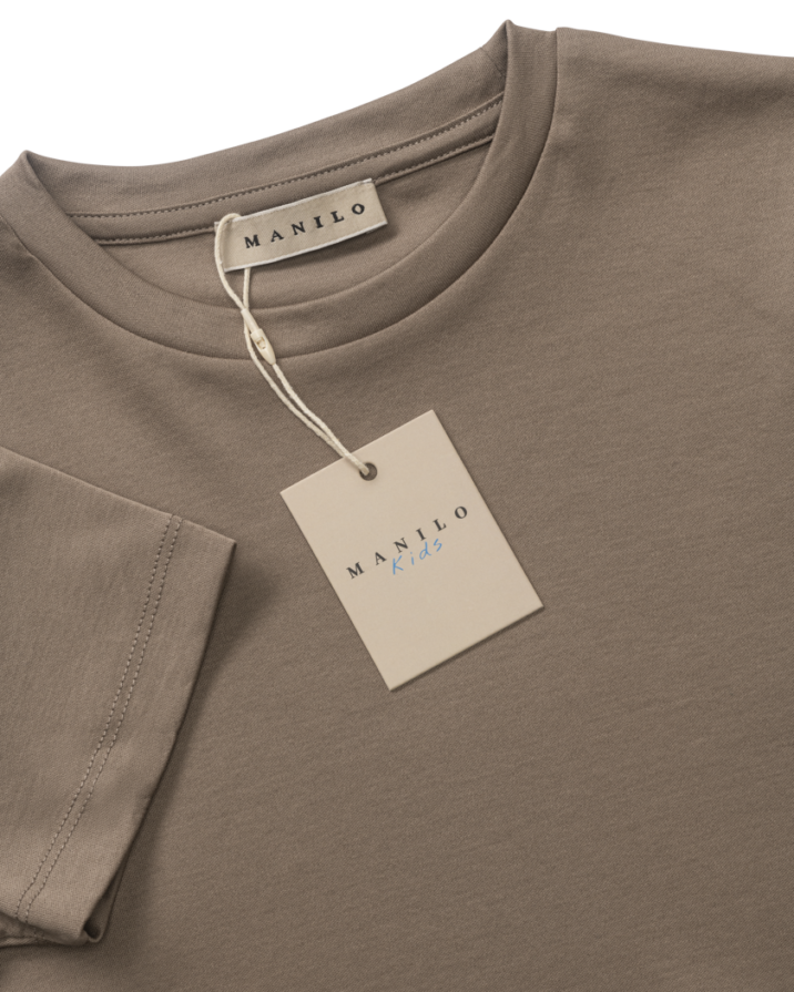 Manilo Kids - Premium Double mercerized T-shirt - Taupe