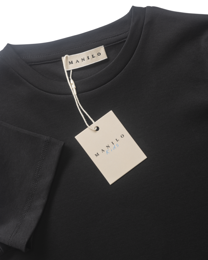 Manilo Kids - Premium Double mercerized T-shirt - Black