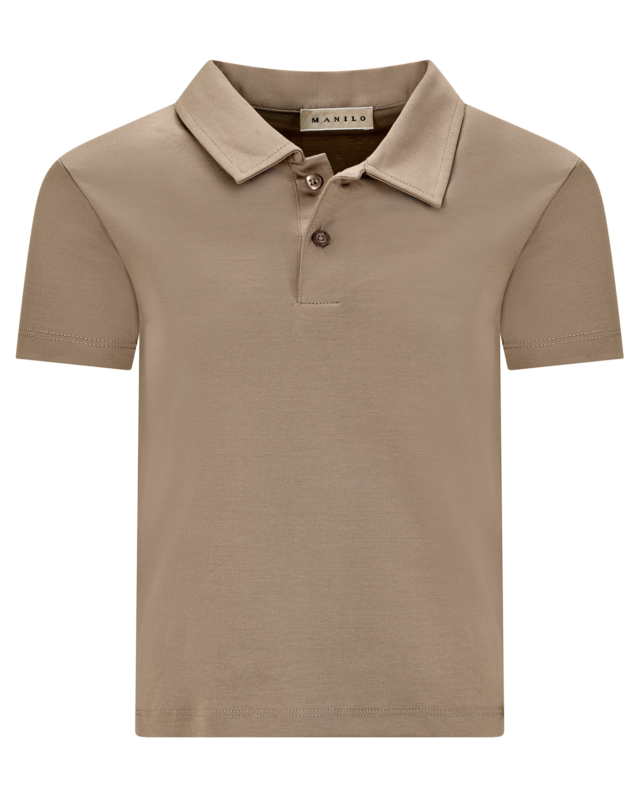 Manilo Kids - Mercerized Glans Polo - Taupe