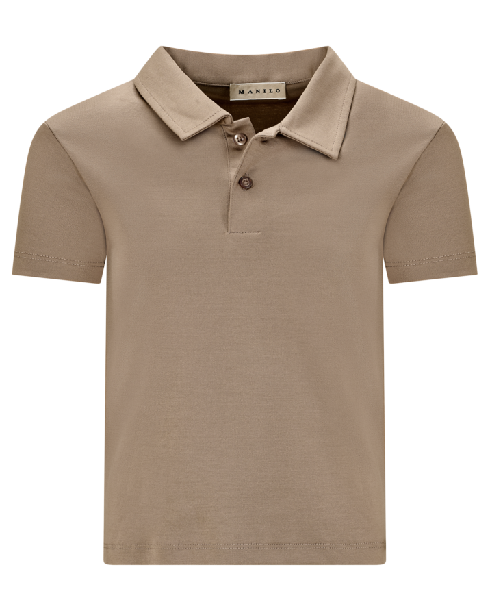 Manilo Kids - Mercerized Glans Polo - Taupe