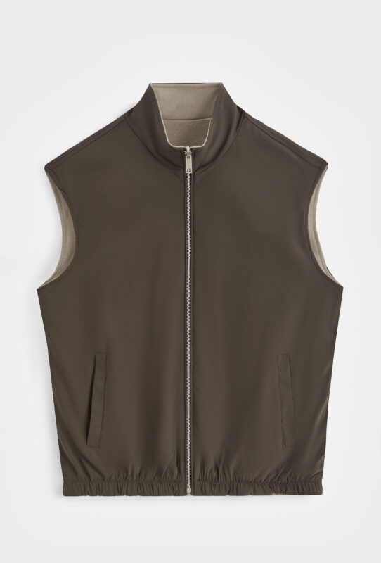 Suede Reversible Bodywarmer - Choco/Beige
