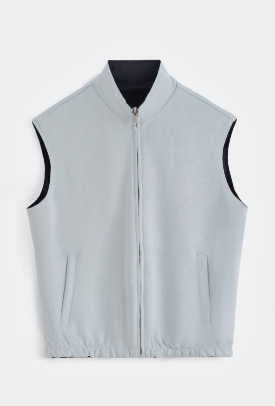 Suede Reversible Bodywarmer - Grey/Navy