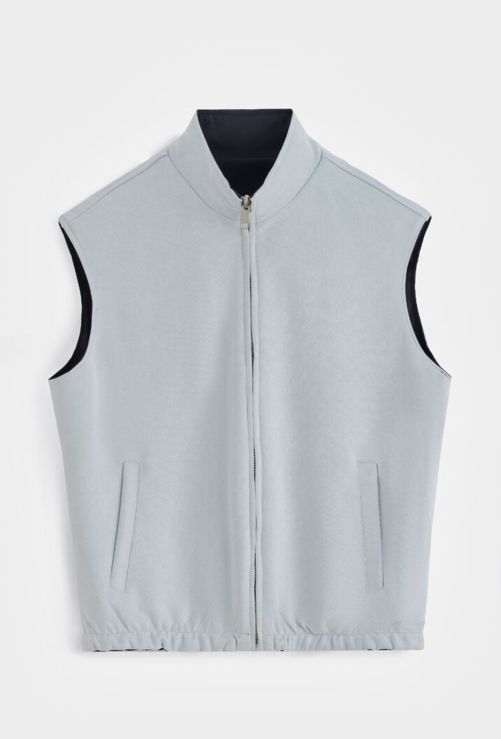 Suede Reversible Bodywarmer - Grey/Navy