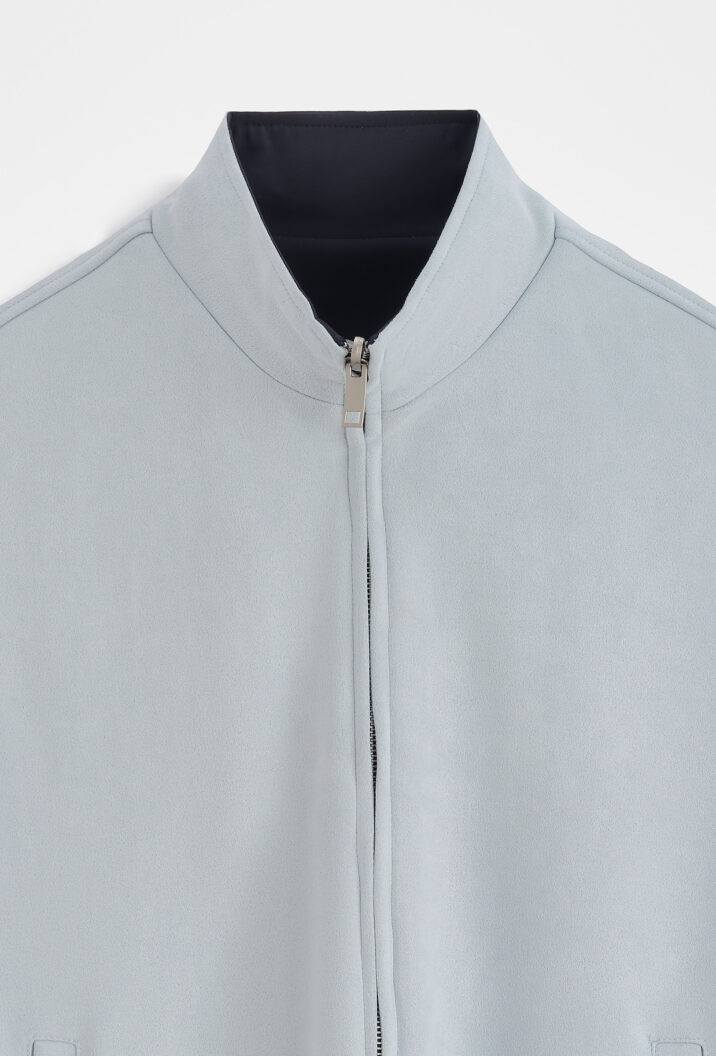 Suede Reversible Bodywarmer - Grey/Navy