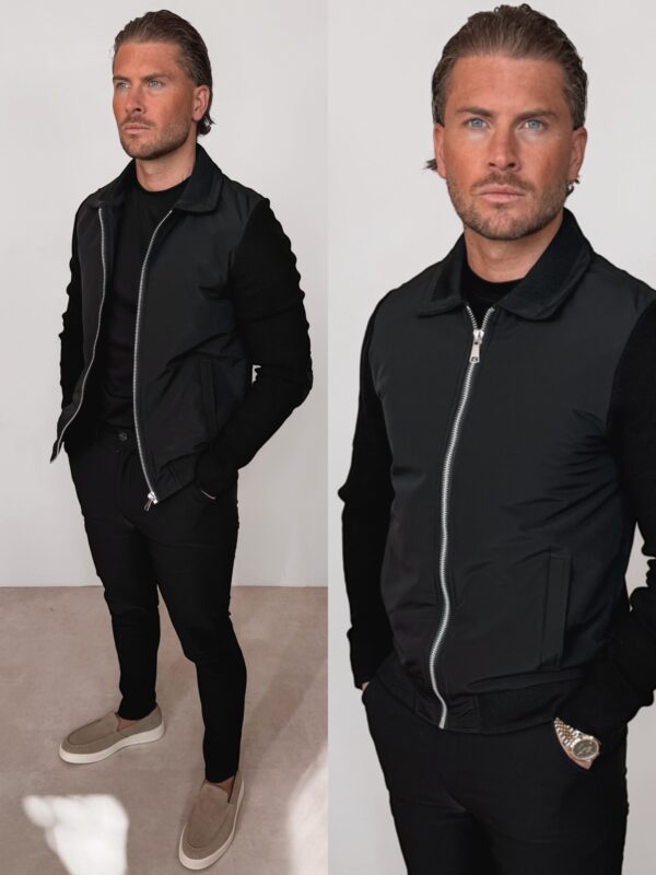 Knitted sleeve jacket - Black