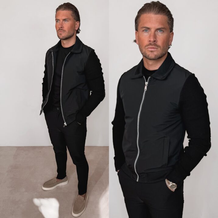 Knitted sleeve jacket - Black