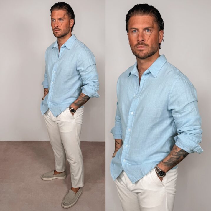 Linnen Blouse - Light Blue