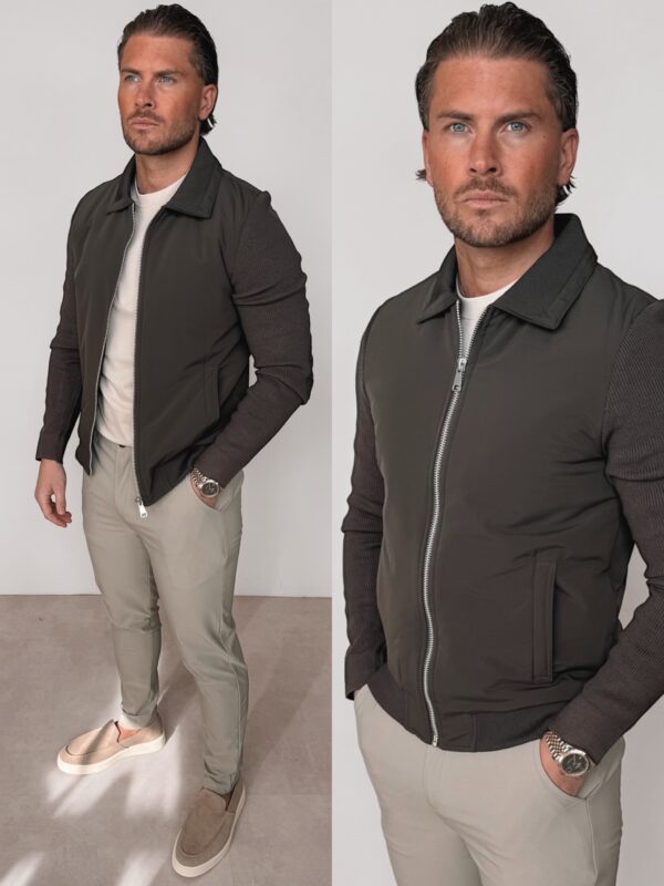 Knitted sleeve jacket - Choco