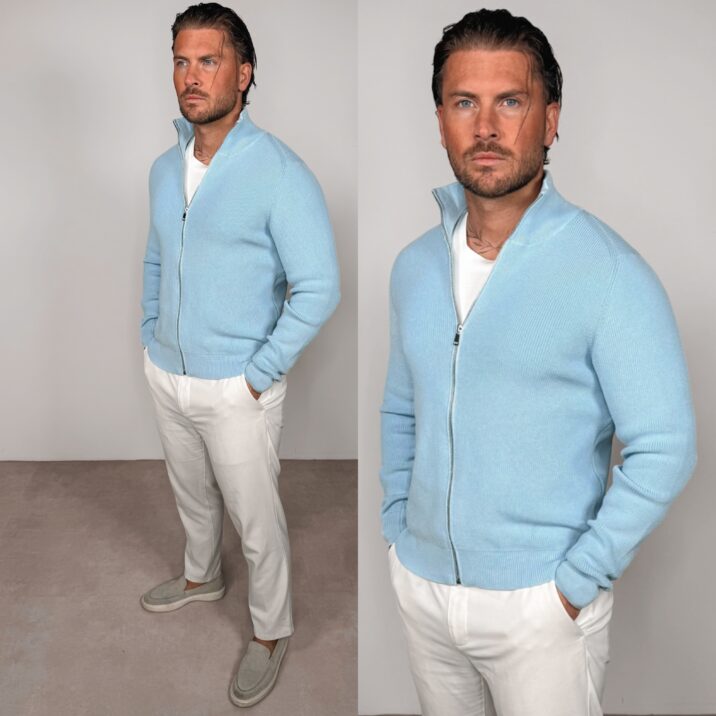 Zip Up Vest - Light Blue