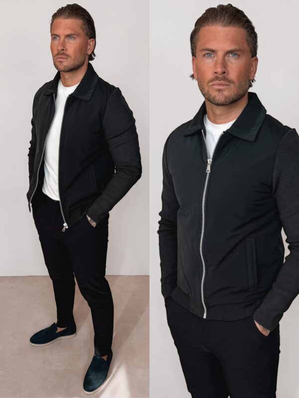 Knitted sleeve jacket - Navy