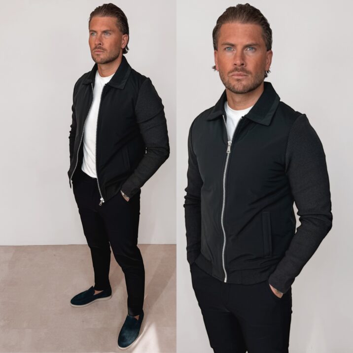 Knitted sleeve jacket - Navy