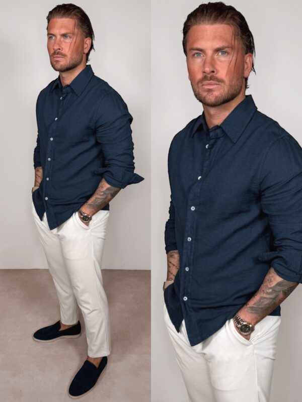 Linnen Blouse - Navy