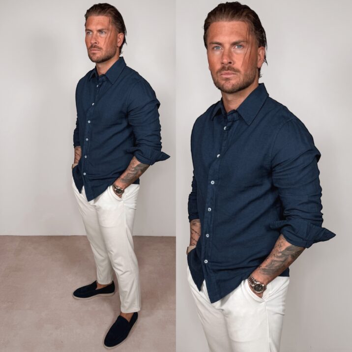 Linnen Blouse - Navy