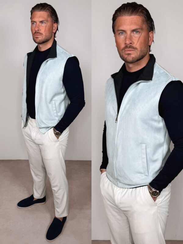 Suede Reversible Bodywarmer - Grey/Navy