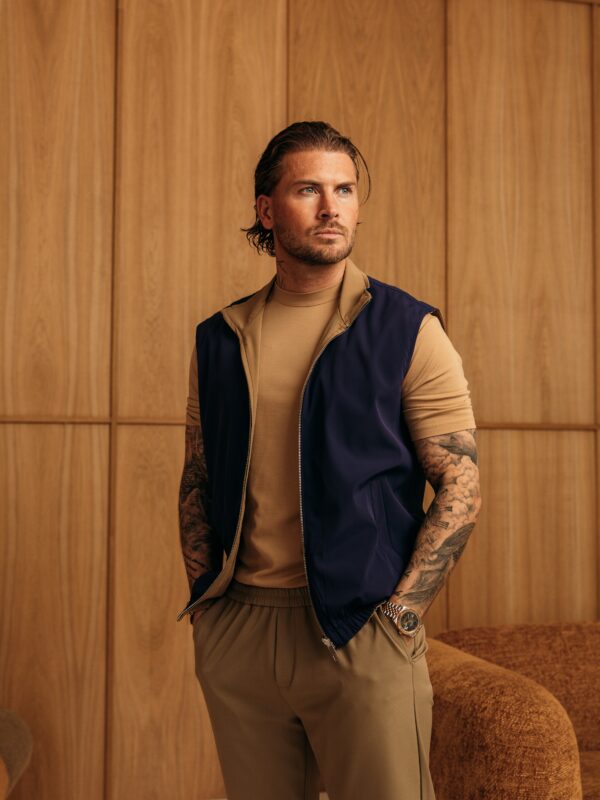 The New Reversible Bodywarmer - Navy/Camel