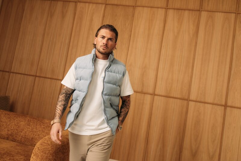 Manilo Suede Bodywarmer - Blue