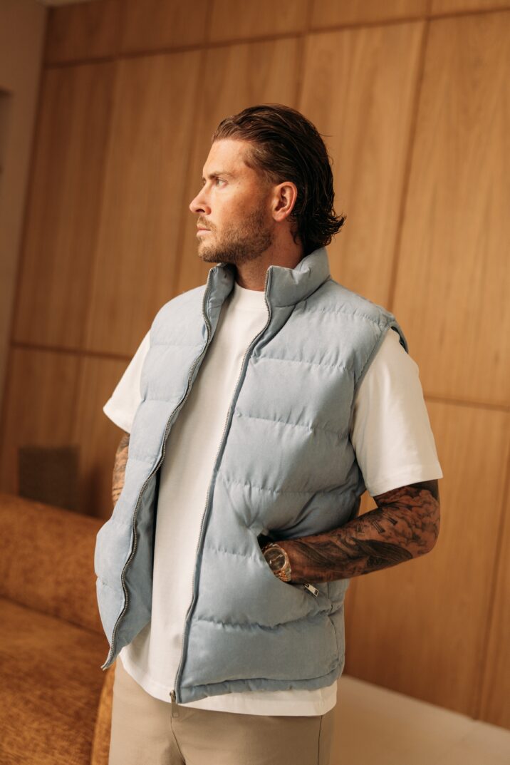 Manilo Suede Bodywarmer - Blue