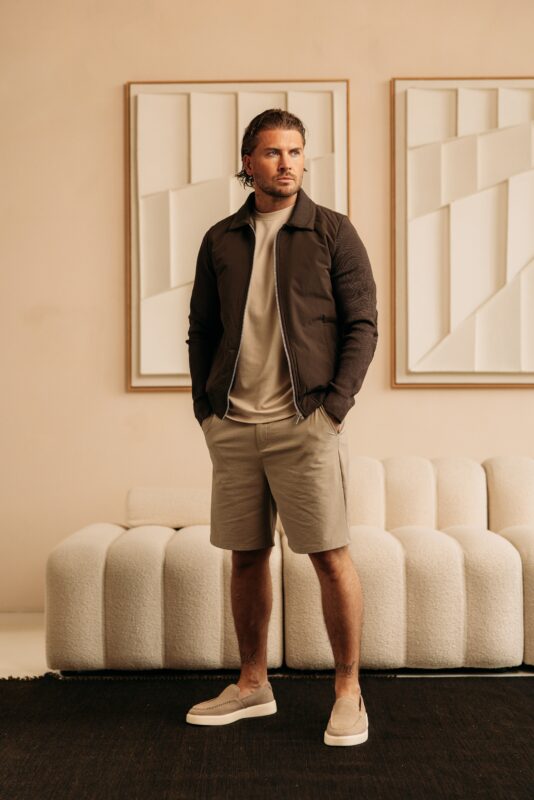 Knitted sleeve jacket - Choco