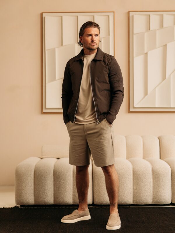 Knitted sleeve jacket - Choco