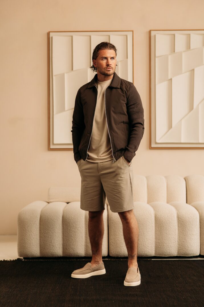 Knitted sleeve jacket - Choco