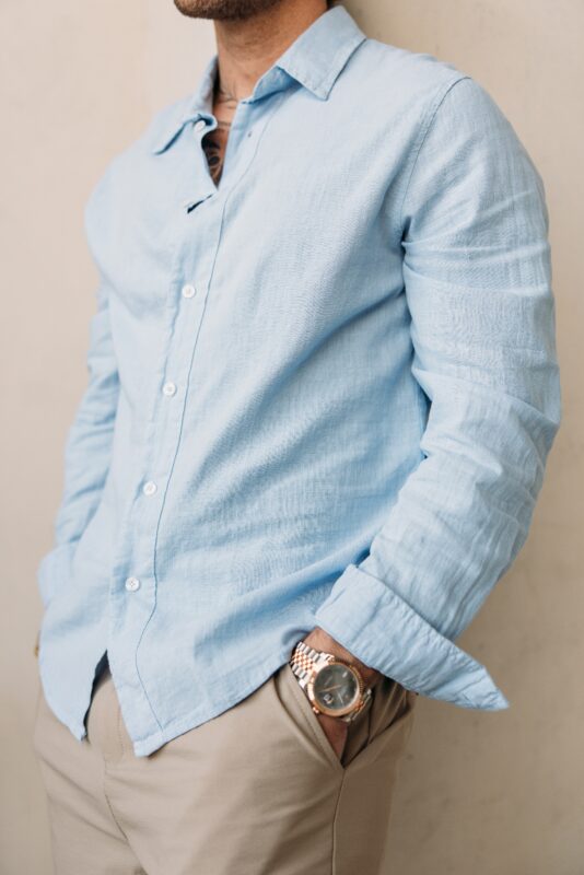 Linnen Blouse - Light Blue