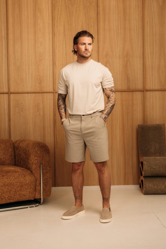 Super stretch short pantalon - Beige